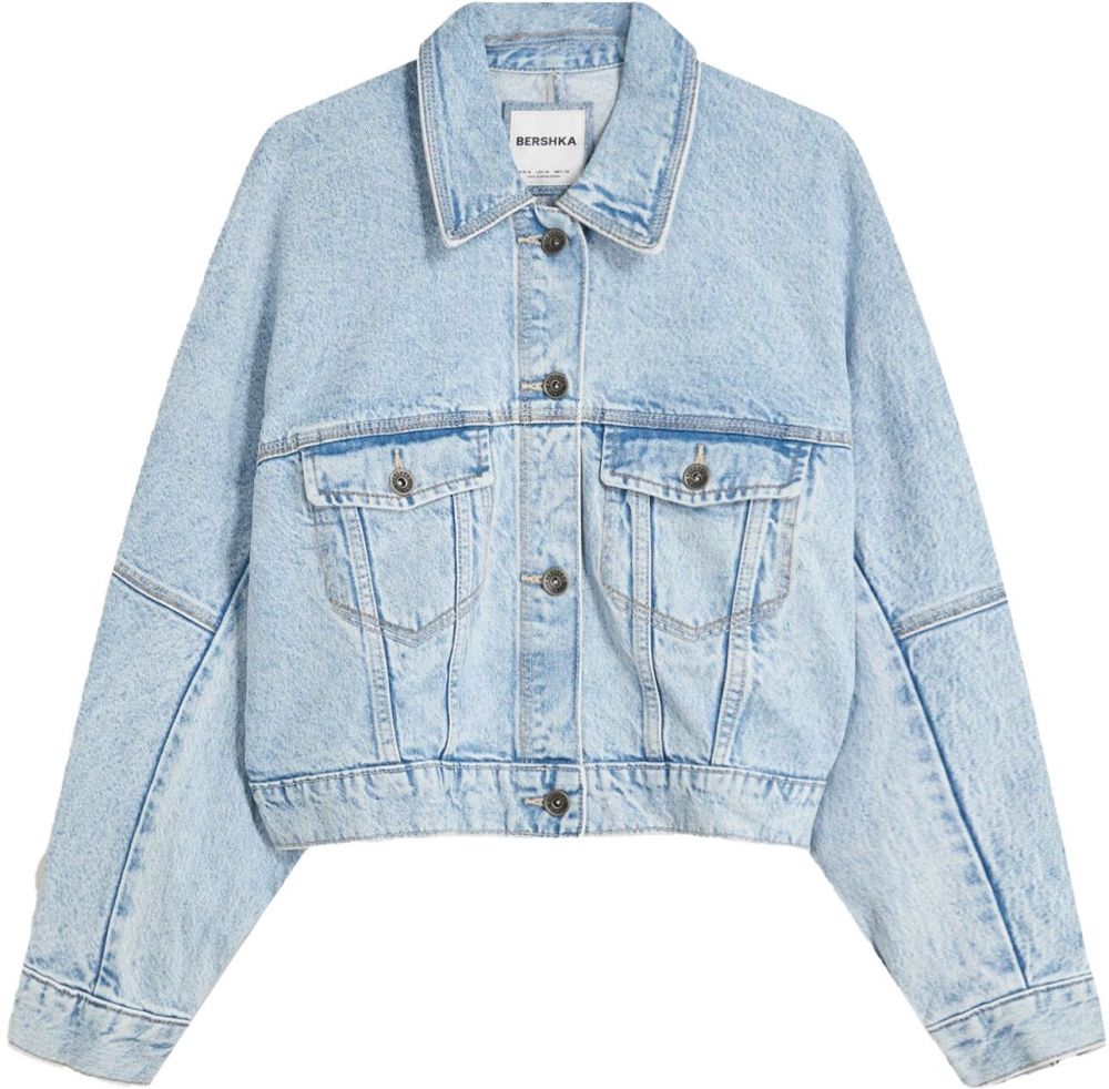 Bershka Prechodná bunda  modrá denim
