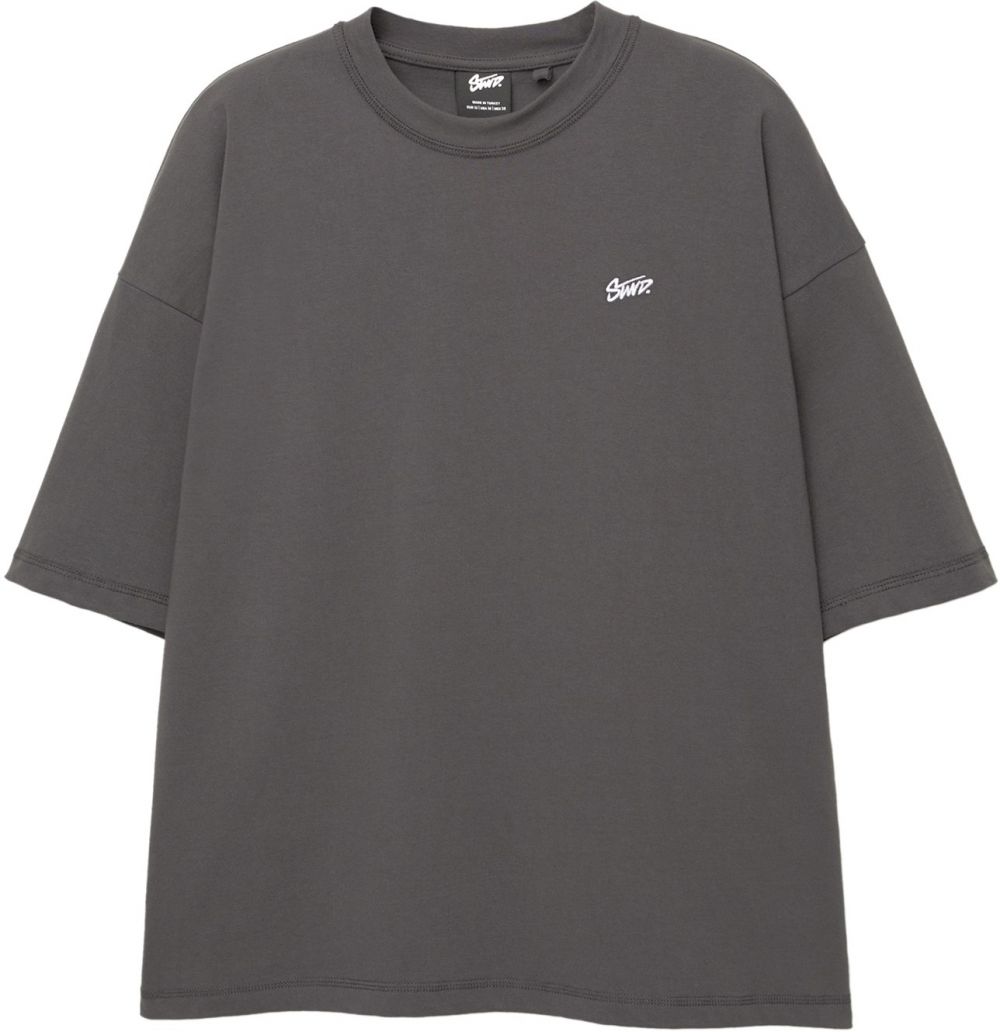 Pull&Bear Tričko  tmavosivá / biela