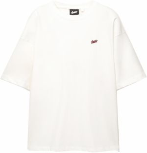 Pull&Bear Tričko  bordová / biela