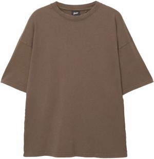 Pull&Bear Tričko 'STWD'  čokoládová