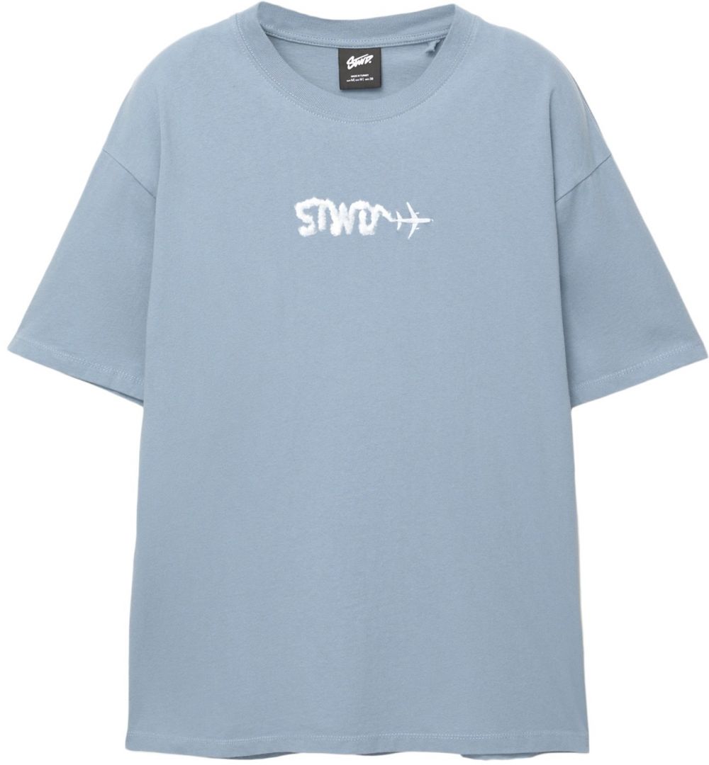 Pull&Bear Tričko 'STWD'  svetlomodrá / biela