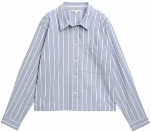 TOM TAILOR DENIM Blúzka  modrosivá / biela