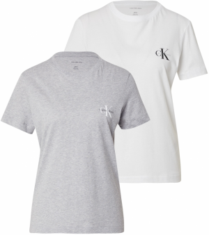 Calvin Klein Jeans Tričko  sivá / čierna / biela