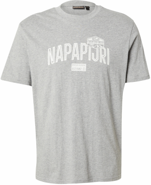 NAPAPIJRI Tričko 'FUNES'  sivá / biela