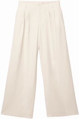 Pull&Bear Plisované nohavice  piesková