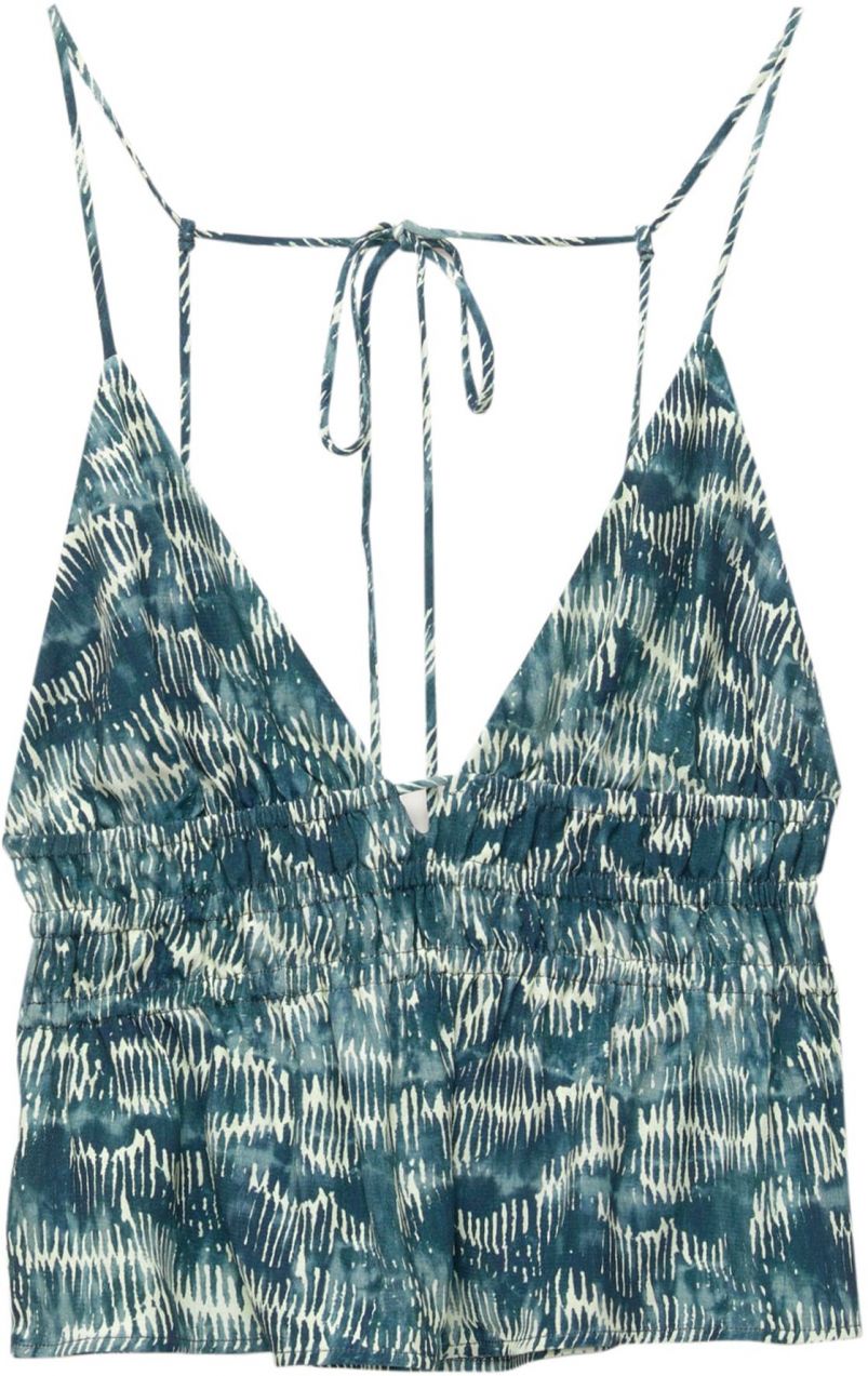 Pull&Bear Top  modrozelená / modrosivá / biela