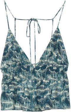 Pull&Bear Top  modrozelená / modrosivá / biela
