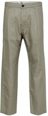 SELECTED Plisované nohavice 'Jones'  kaki