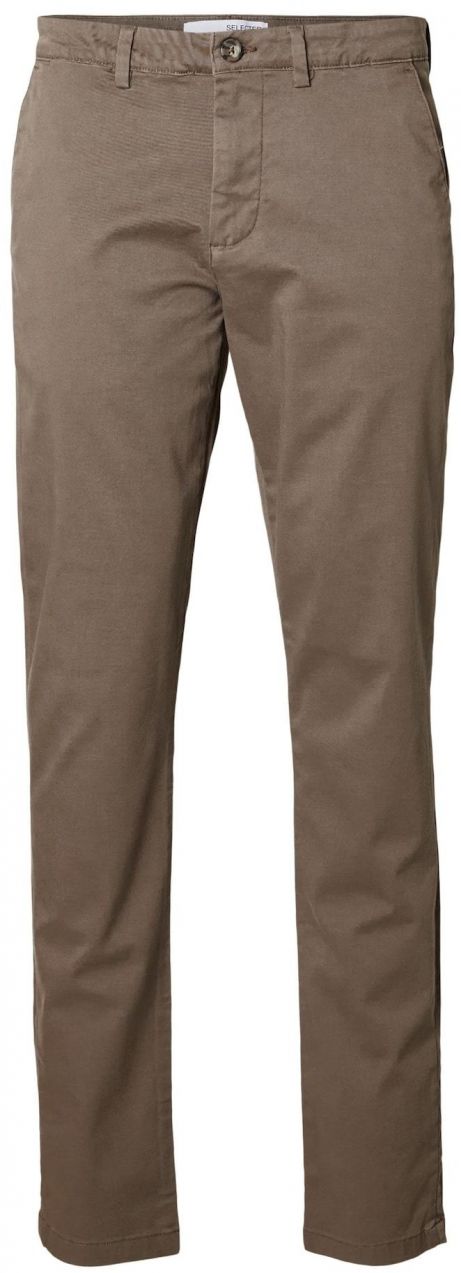 SELECTED Chino nohavice 'New Miles'  hnedá / čokoládová
