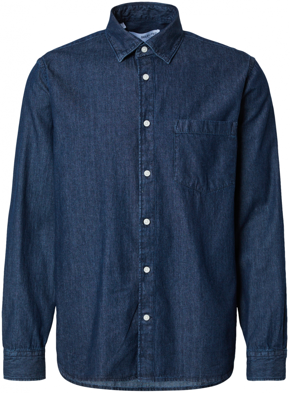 SELECTED Košeľa 'REGCARLO'  modrá denim