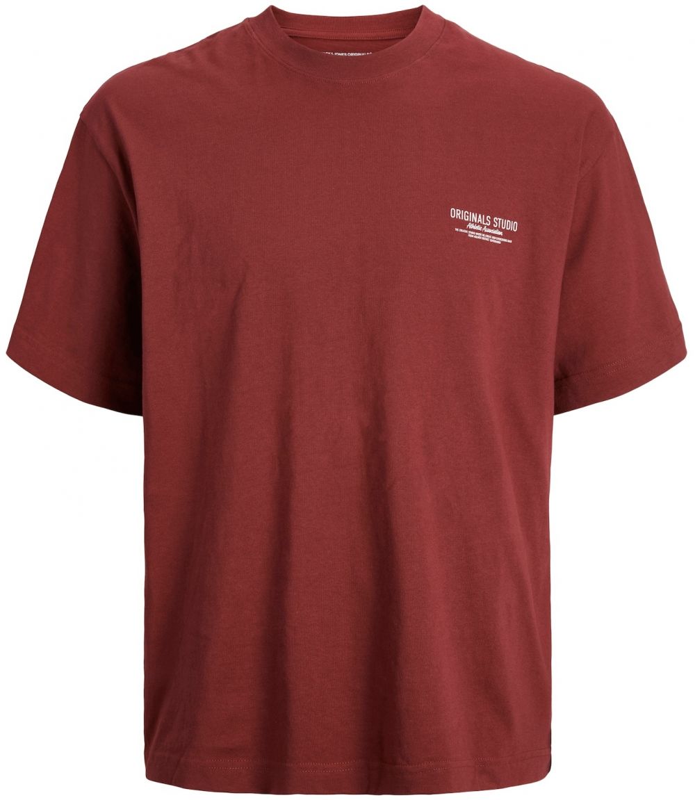 JACK & JONES Tričko 'JORCAMBRIDGE'  bordová / biela