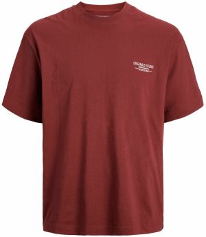 JACK & JONES Tričko 'JORCAMBRIDGE'  bordová / biela
