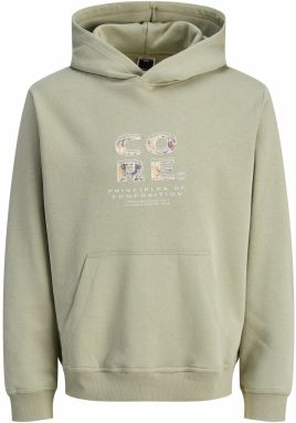 JACK & JONES Mikina 'JCOSTANCE'  kaki / černicová / svetlooranžová / biela