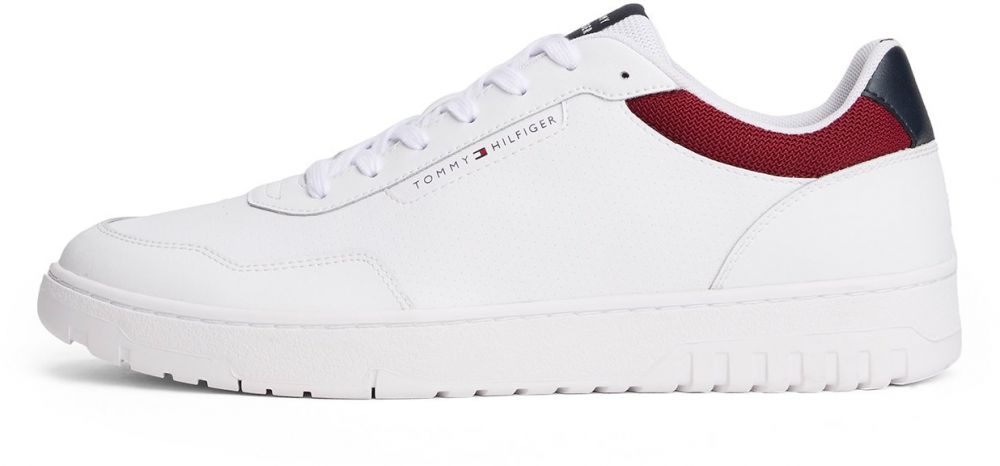 TOMMY HILFIGER Nízke tenisky 'Basket Core'  tmavomodrá / merlotová / biela