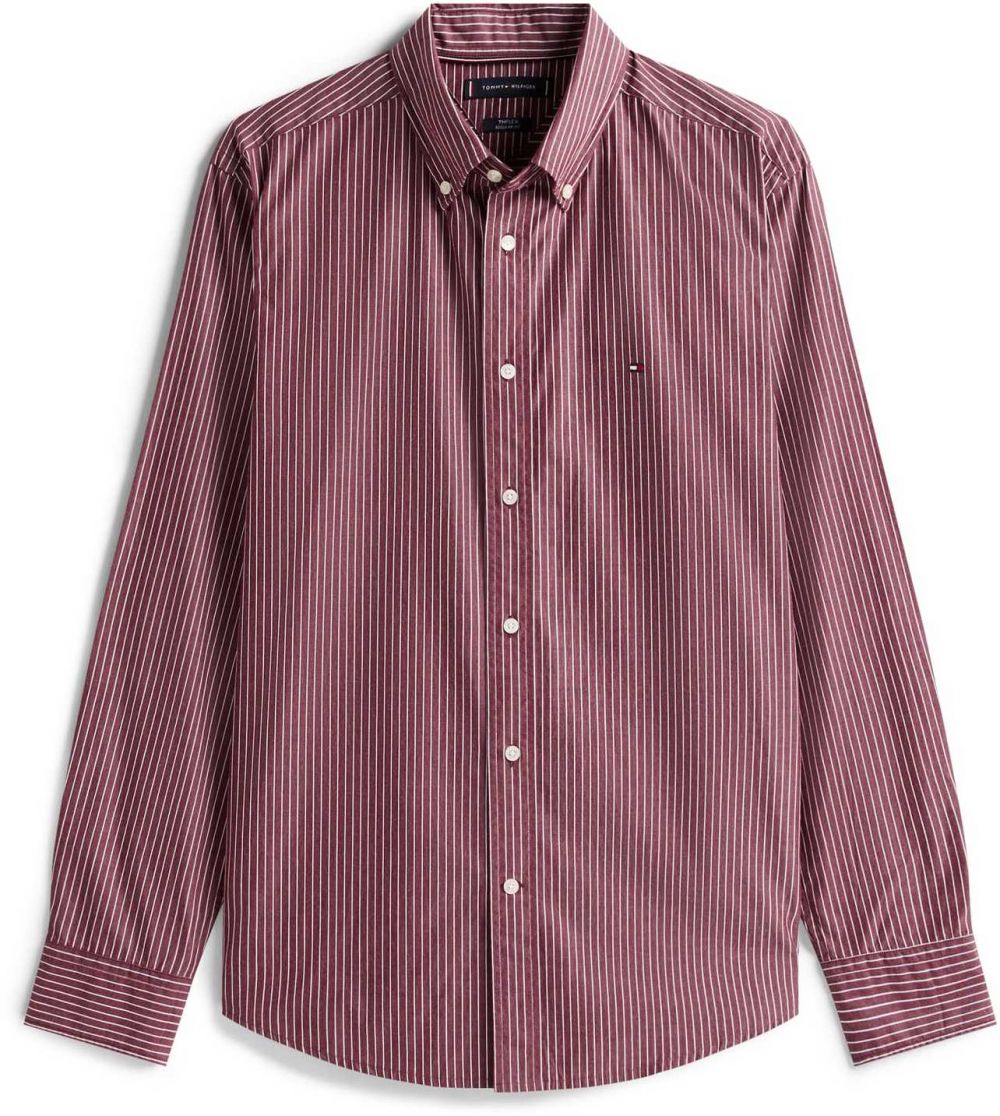TOMMY HILFIGER Košeľa  tmavočervená / biela