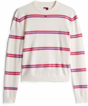 Tommy Jeans Sveter 'Essential'  námornícka modrá / levanduľová / malinová / biela