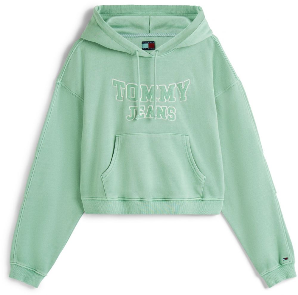 Tommy Jeans Mikina 'VARSITY'  mätová / biela
