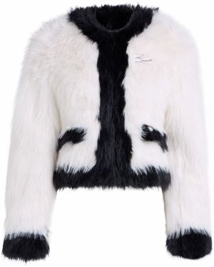 Karl Lagerfeld Prechodná bunda  čierna / biela