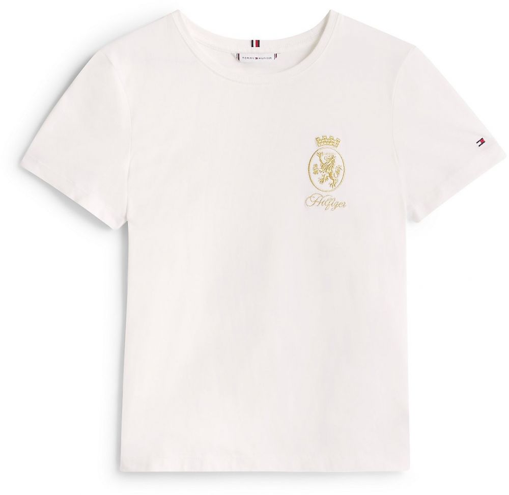TOMMY HILFIGER Tričko  zlatá / biela