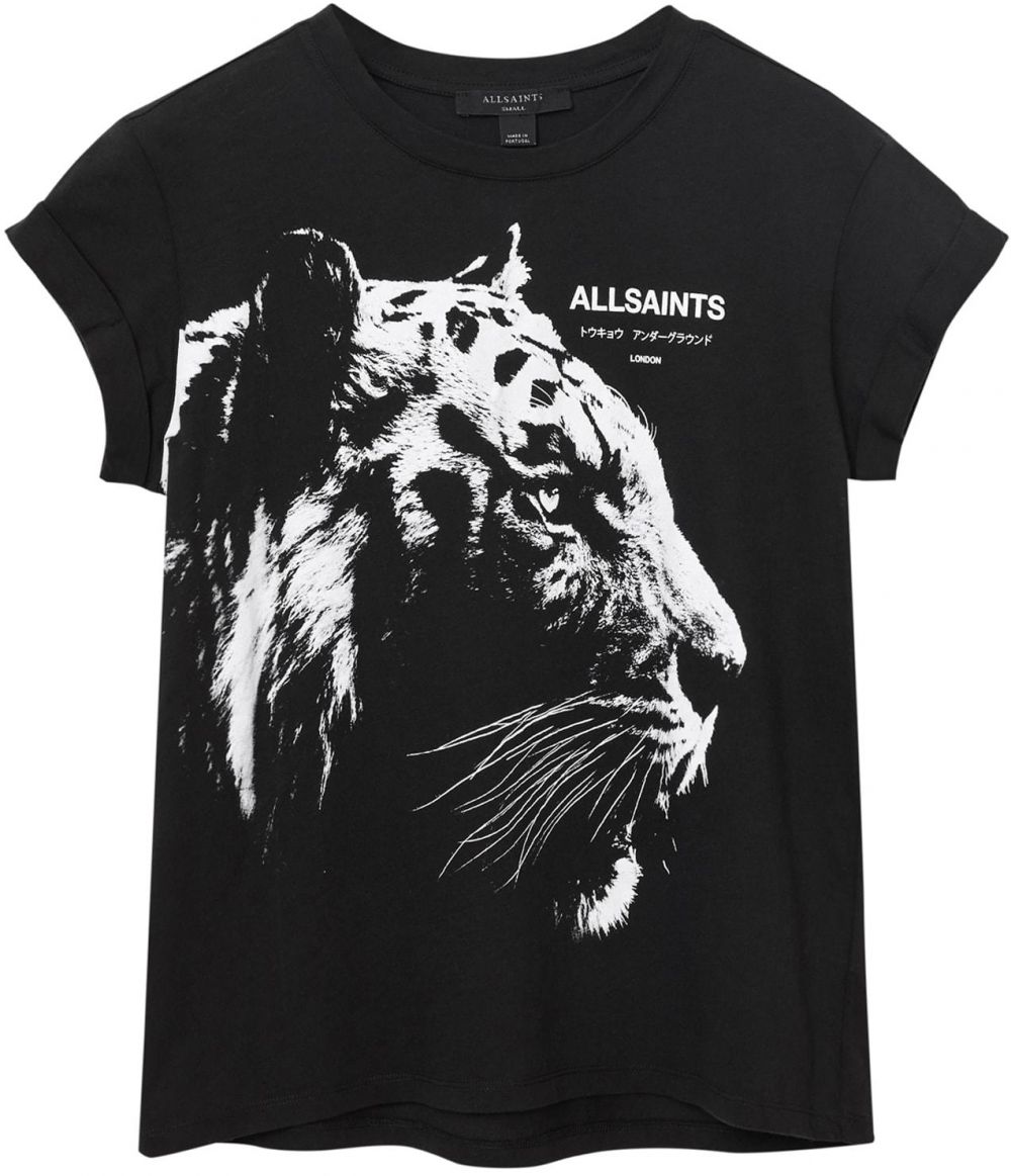 AllSaints Tričko 'IVANA ANNA'  čierna / biela