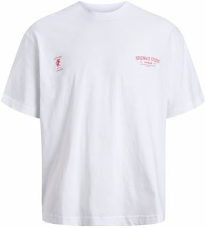 JACK & JONES Tričko 'JORCAMBRIDGE'  červená / biela