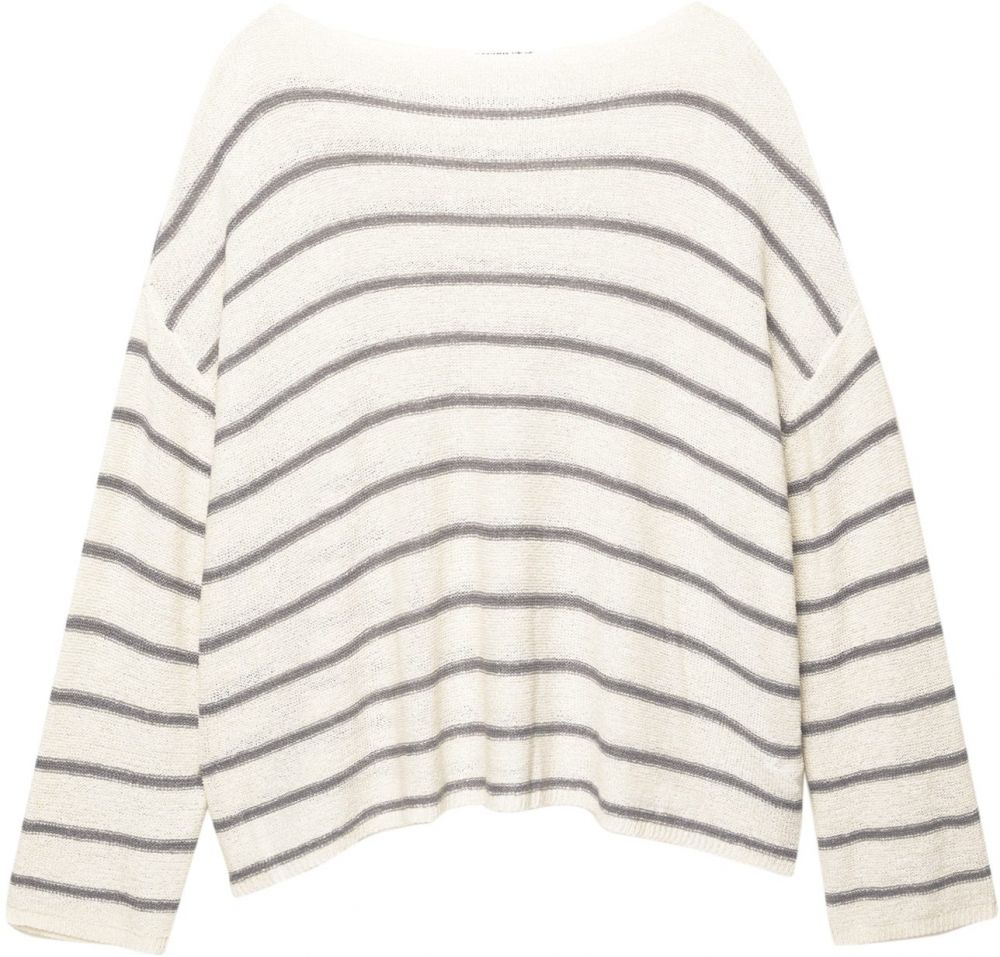 Pull&Bear Oversize sveter  tmavosivá / prírodná biela