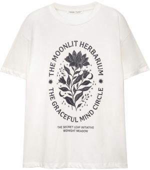 Pull&Bear Tričko  tmavomodrá / šedobiela