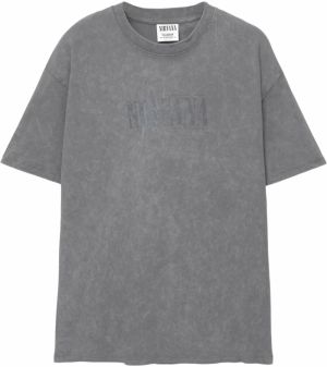Pull&Bear Tričko  tmavosivá