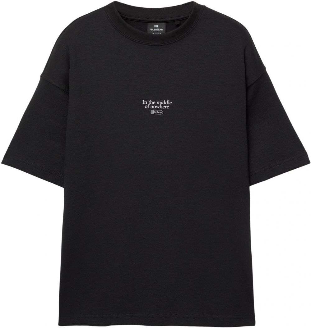 Pull&Bear Tričko  sivá / svetlosivá / čierna