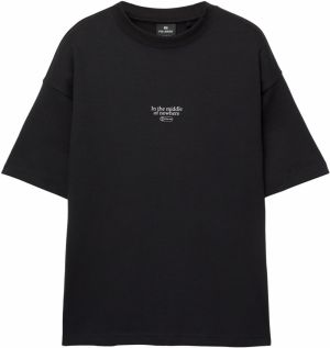 Pull&Bear Tričko  sivá / svetlosivá / čierna