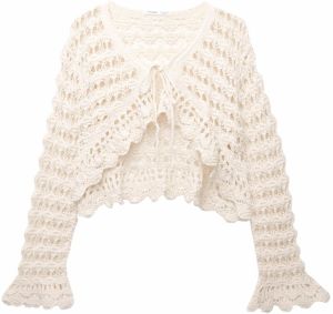 Pull&Bear Kardigán  biela ako vlna