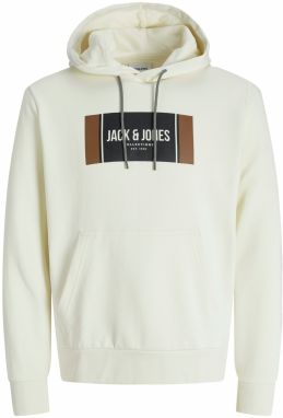 JACK & JONES Mikina 'JJHAYATO'  hnedá / čierna / biela ako vlna