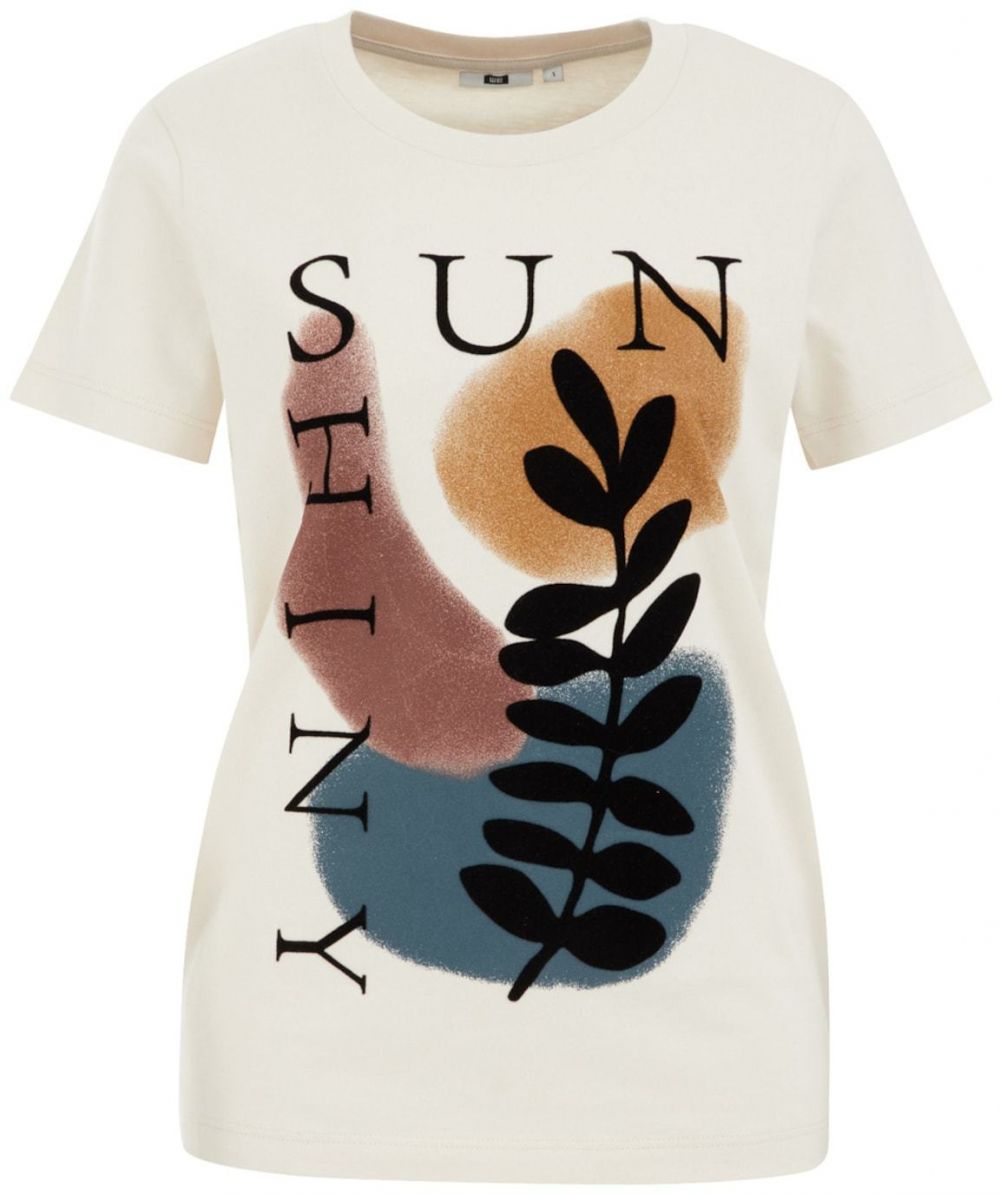 WE Fashion Tričko  svetlobéžová / modrá denim / oranžová / čierna