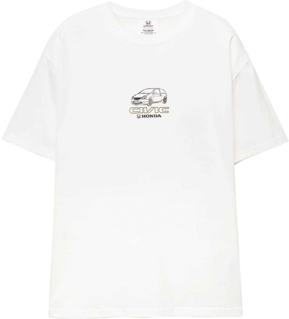Pull&Bear Tričko 'HONDA CIVIC'  antracitová / červená / čierna / biela