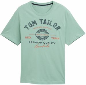 TOM TAILOR Men + Tričko  tmavomodrá / svetlozelená / oranžová