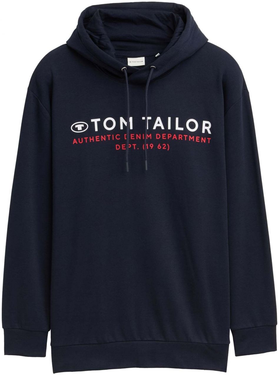 TOM TAILOR Men + Mikina  tmavomodrá / červená / biela