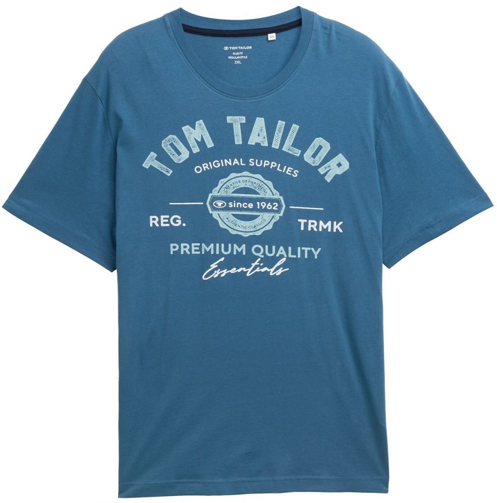 TOM TAILOR Men + Tričko  modrozelená / svetlomodrá