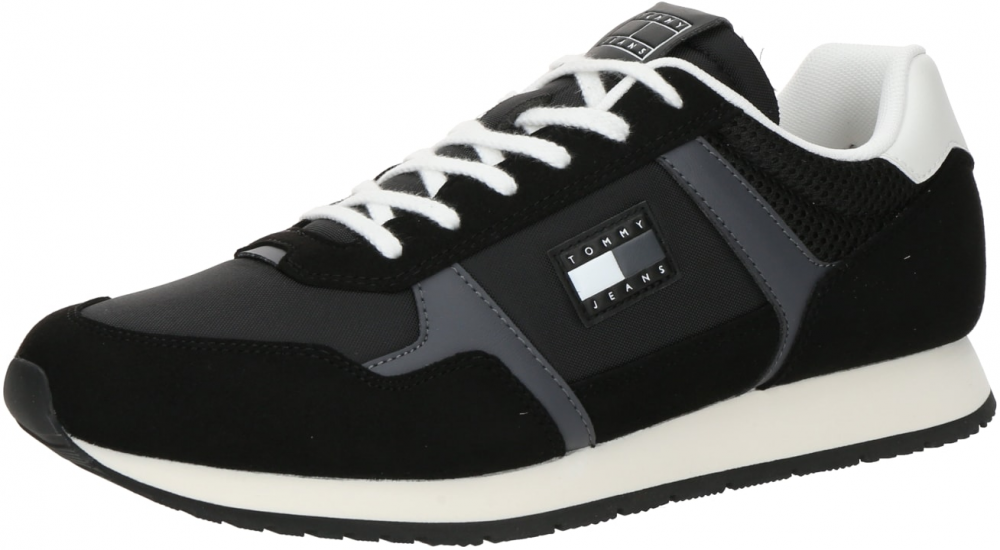 Tommy Jeans Nízke tenisky  sivá / čierna / biela