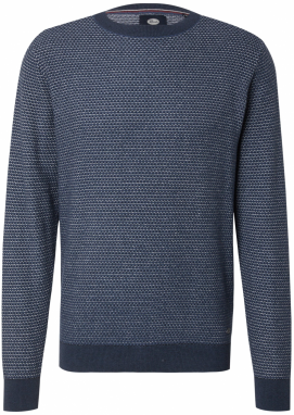Petrol Industries Sveter  námornícka modrá / modrá denim / šedobiela