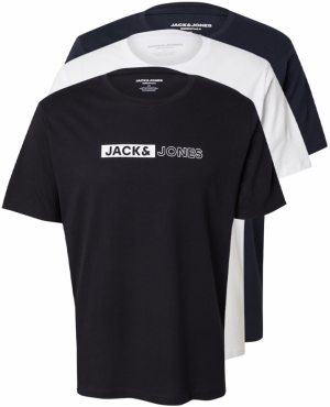 JACK & JONES Tričko  námornícka modrá / čierna / biela