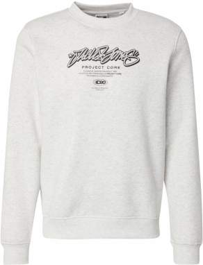 JACK & JONES Mikina 'JCOSCRIPTURE'  svetlosivá / čierna / biela melírovaná