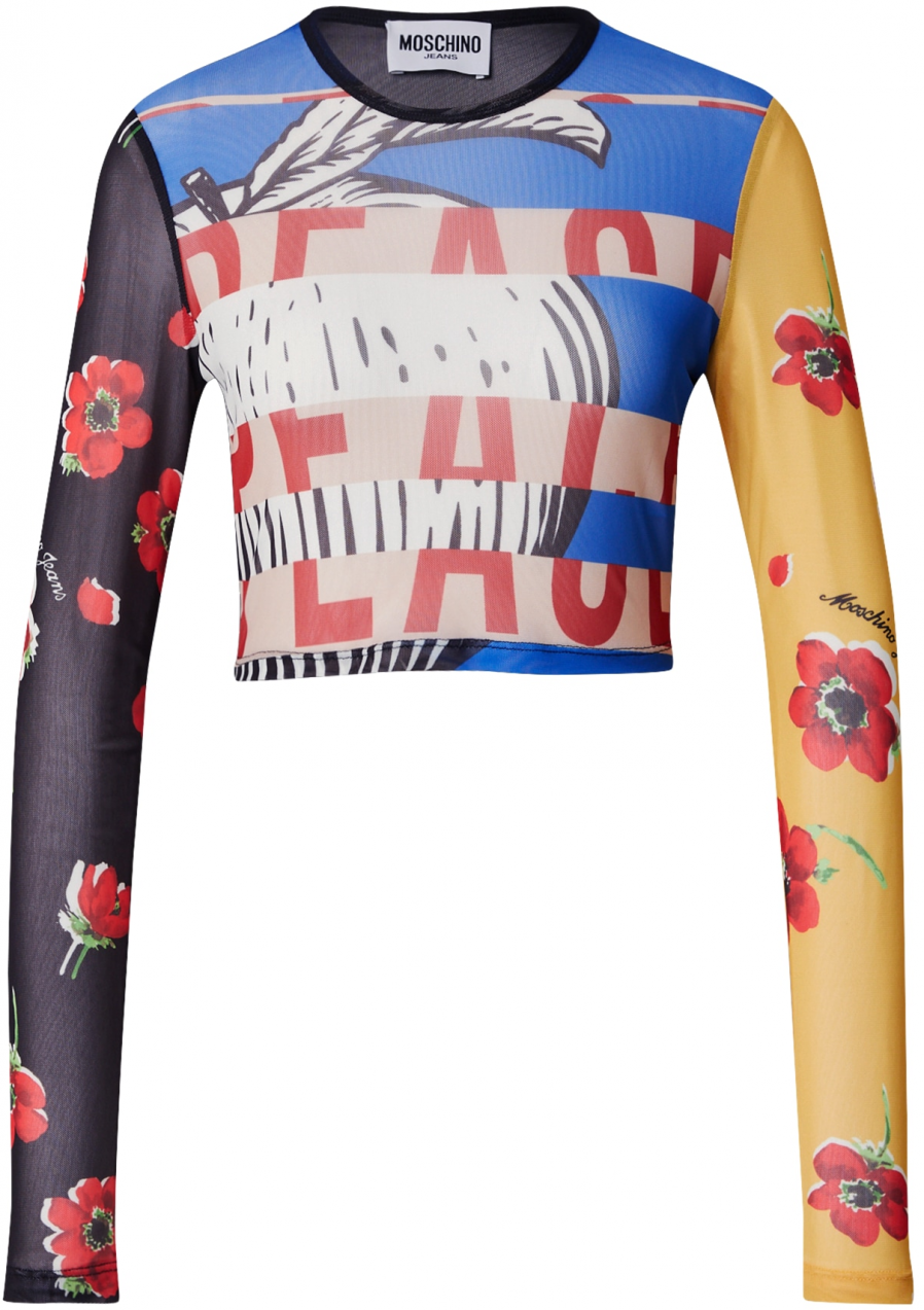 Moschino Jeans Tričko  kráľovská modrá / žltá / červená / čierna
