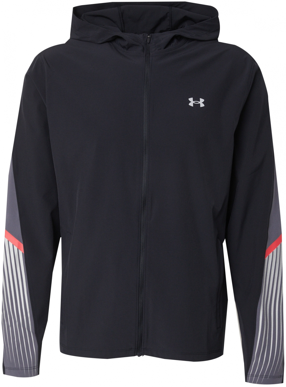 UNDER ARMOUR Športová bunda 'Velociti'  sivá / jasne červená / čierna / biela