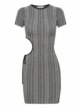 Sável Šaty 'MIELLE MINI DRESS'  sivá / čierna