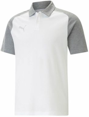 PUMA Funkčné tričko 'TeamCup'  sivá / biela