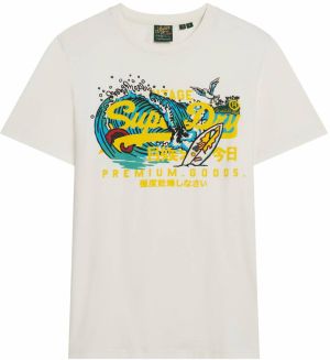 Superdry Tričko 'LA'  modrá / žltá / červená / biela ako vlna