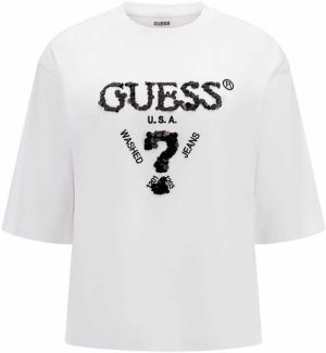 GUESS Tričko 'AURELIE'  čierna / biela