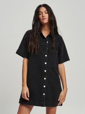St MRLO Šaty 'DENIM SHIRT DRESS'  čierna