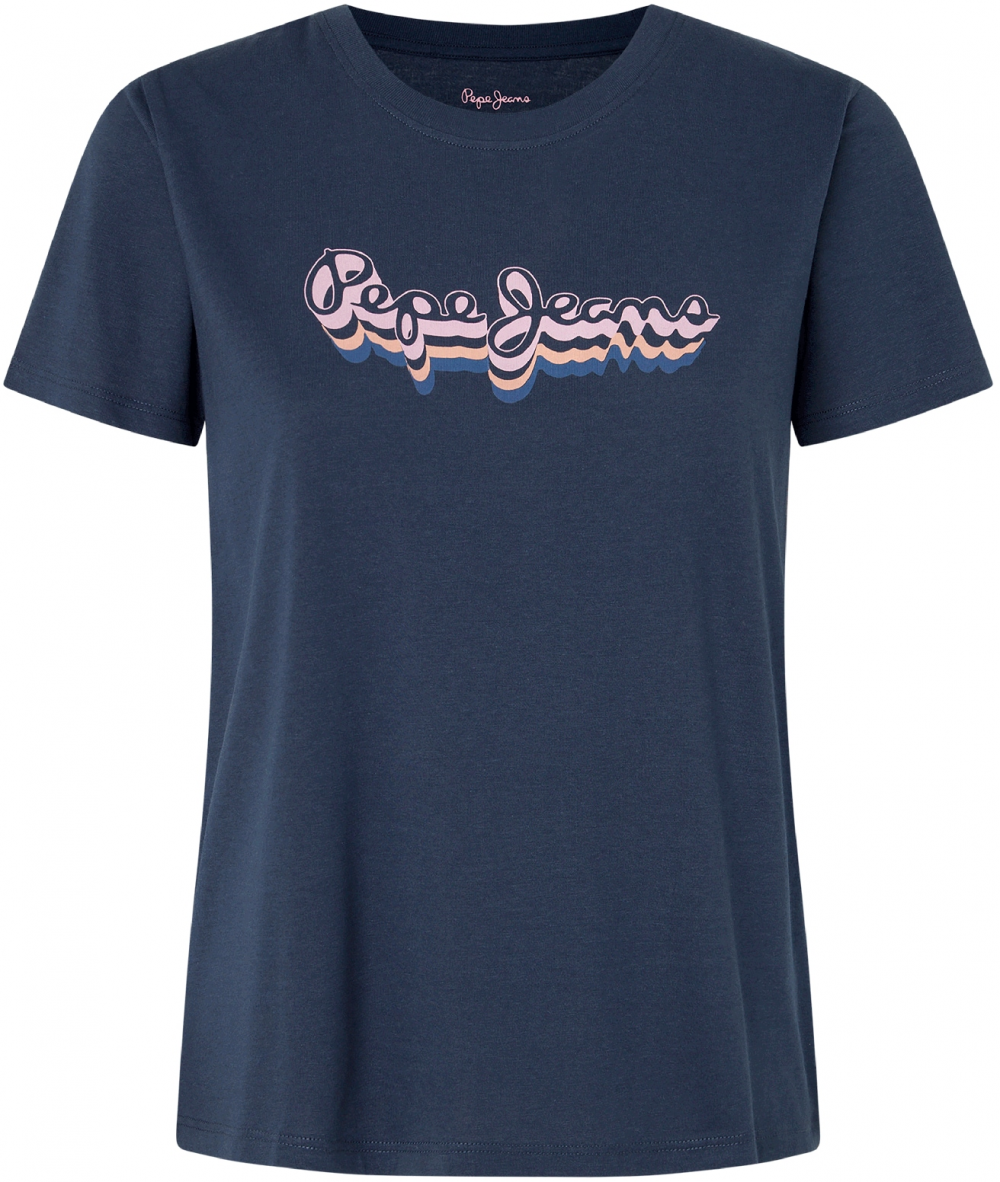 Pepe Jeans Tričko 'Enara'  námornícka modrá / pastelovo oranžová / ružová / biela