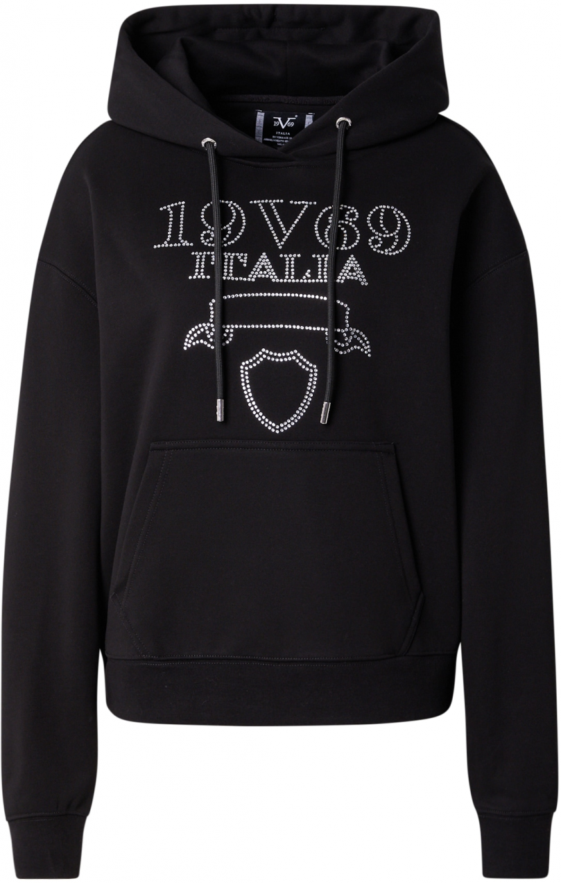 19V69 ITALIA Mikina 'Felicia'  čierna / strieborná